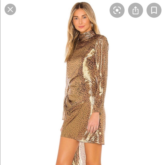 L’Academie Metallic Josette Dress Leopard NWT - Picture 6 of 7